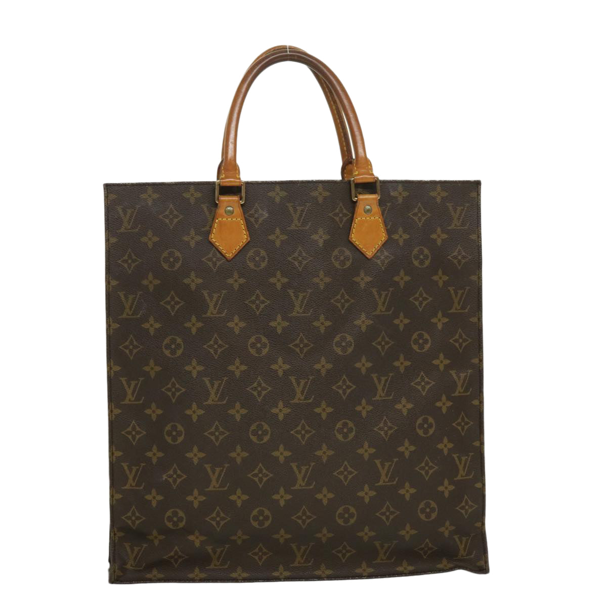 LOUIS VUITTON Monogram Sac Plat Hand Bag M51140 LV jk2043