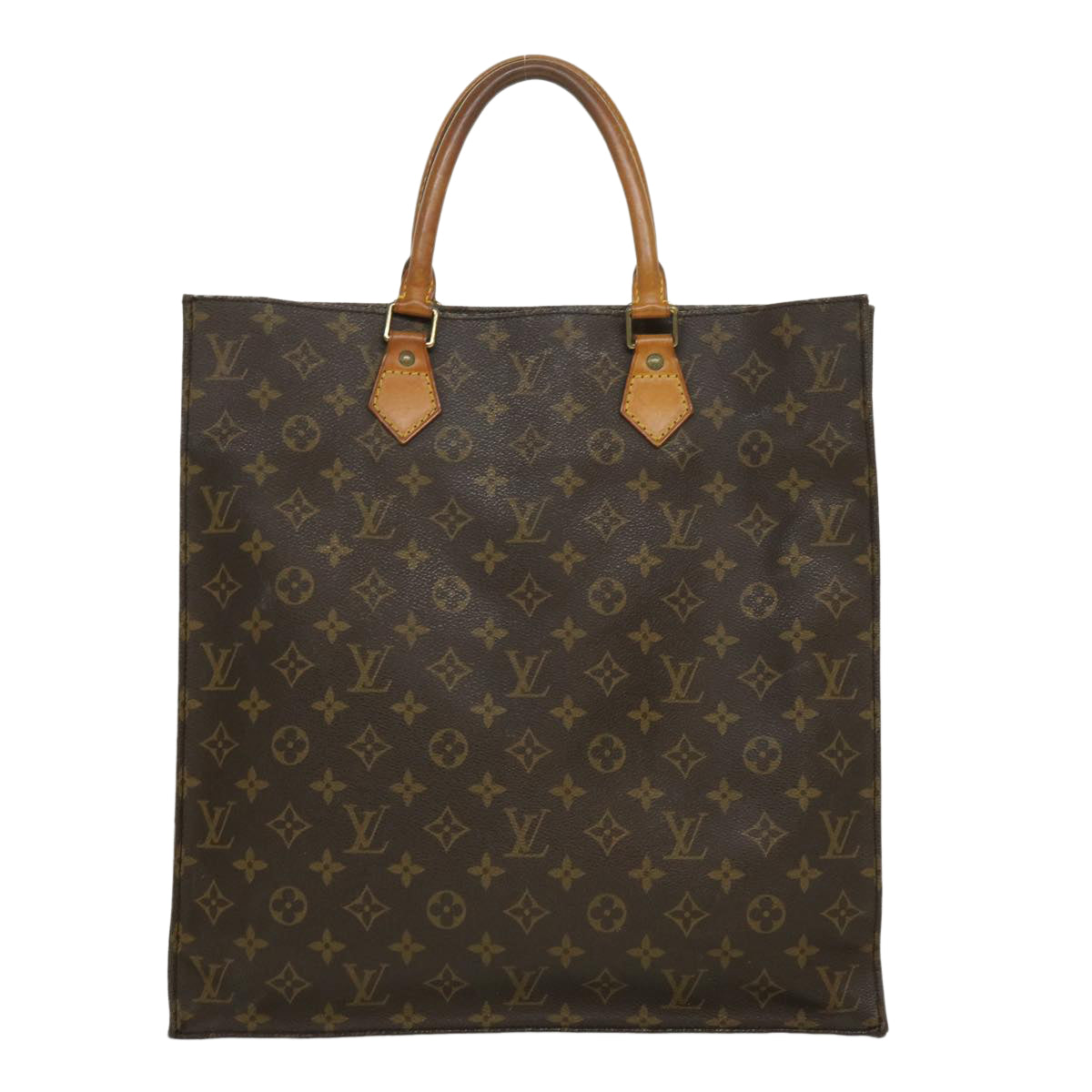 LOUIS VUITTON Monogram Sac Plat Hand Bag M51140 LV jk2043
