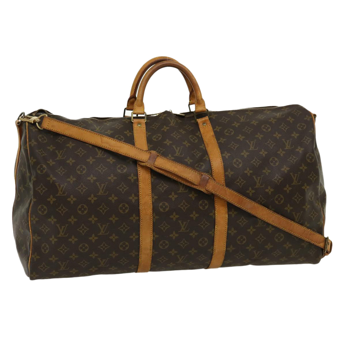 LOUIS VUITTON Monogram Keepall Bandouliere 60 Boston Bag M41412 LV jk2163