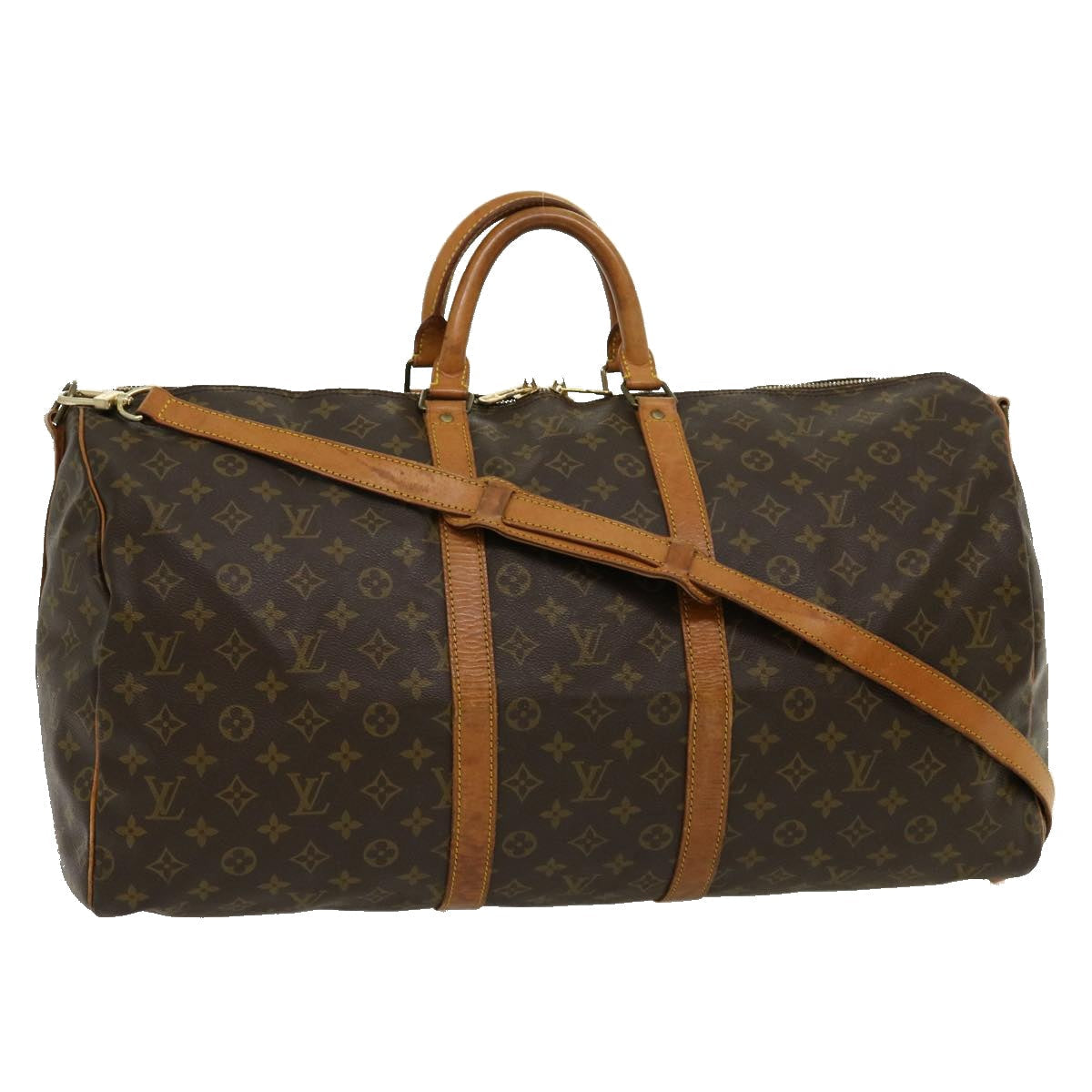 LOUIS VUITTON Monogram Keepall Bandouliere 55 Boston Bag M41414 LV jk2174