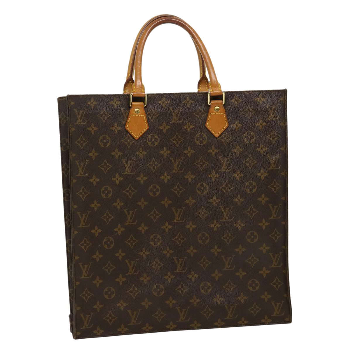 LOUIS VUITTON Monogram Sac Plat Hand Bag M51140 LV jk2212