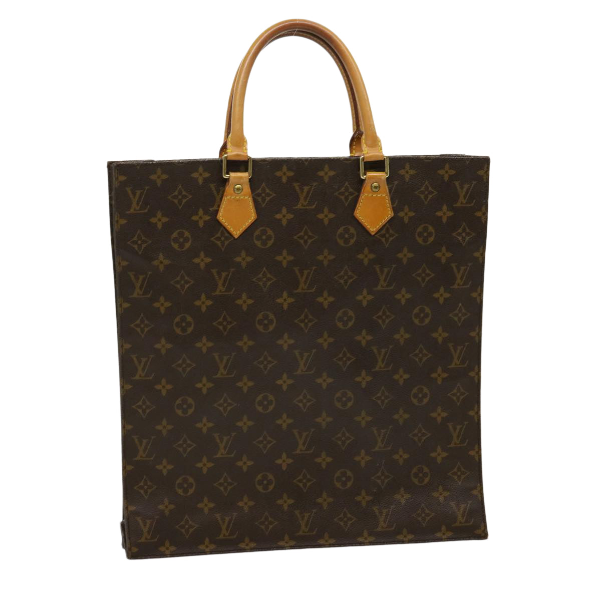 LOUIS VUITTON Monogram Sac Plat Hand Bag M51140 LV jk2213