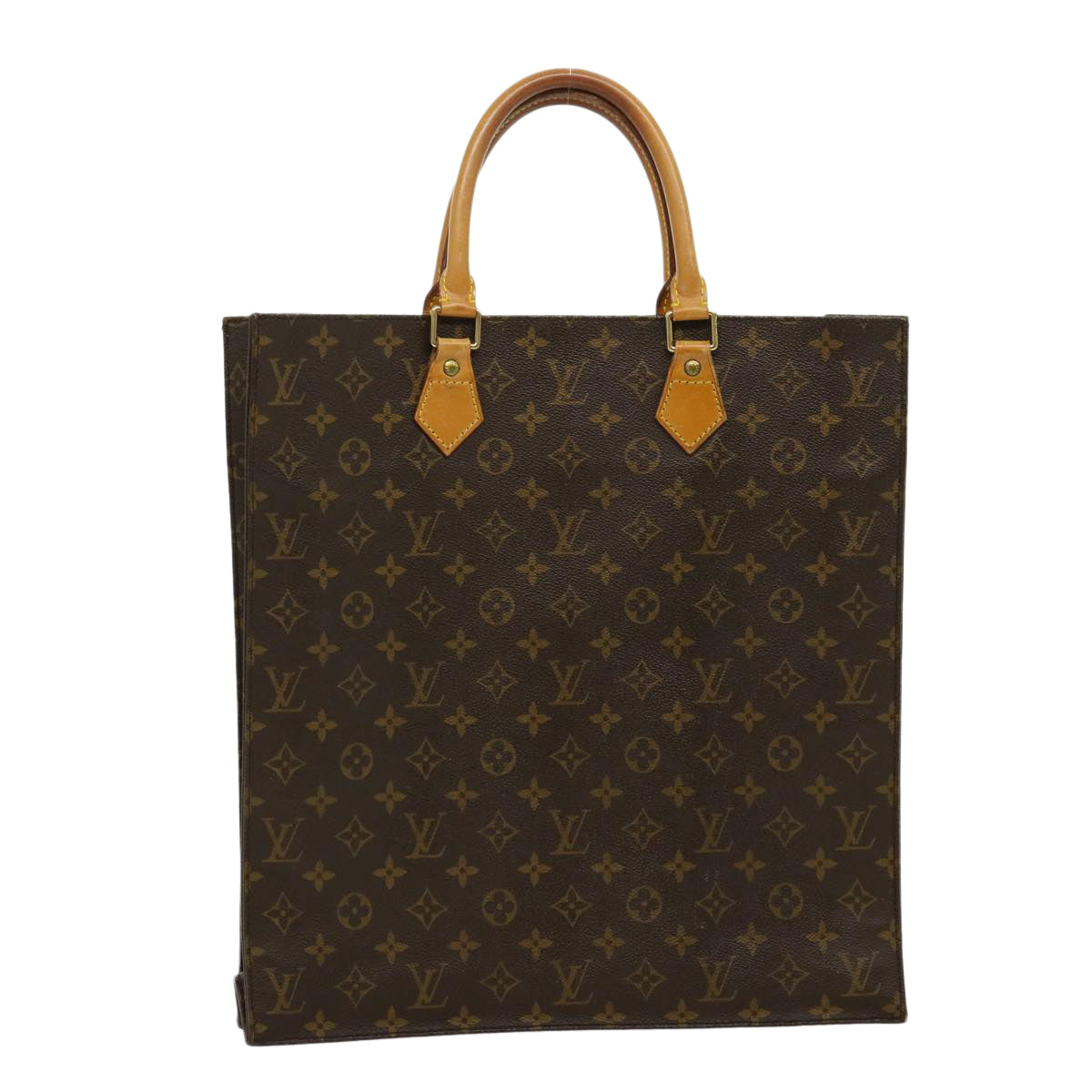 LOUIS VUITTON Monogram Sac Plat Hand Bag M51140 LV jk2213