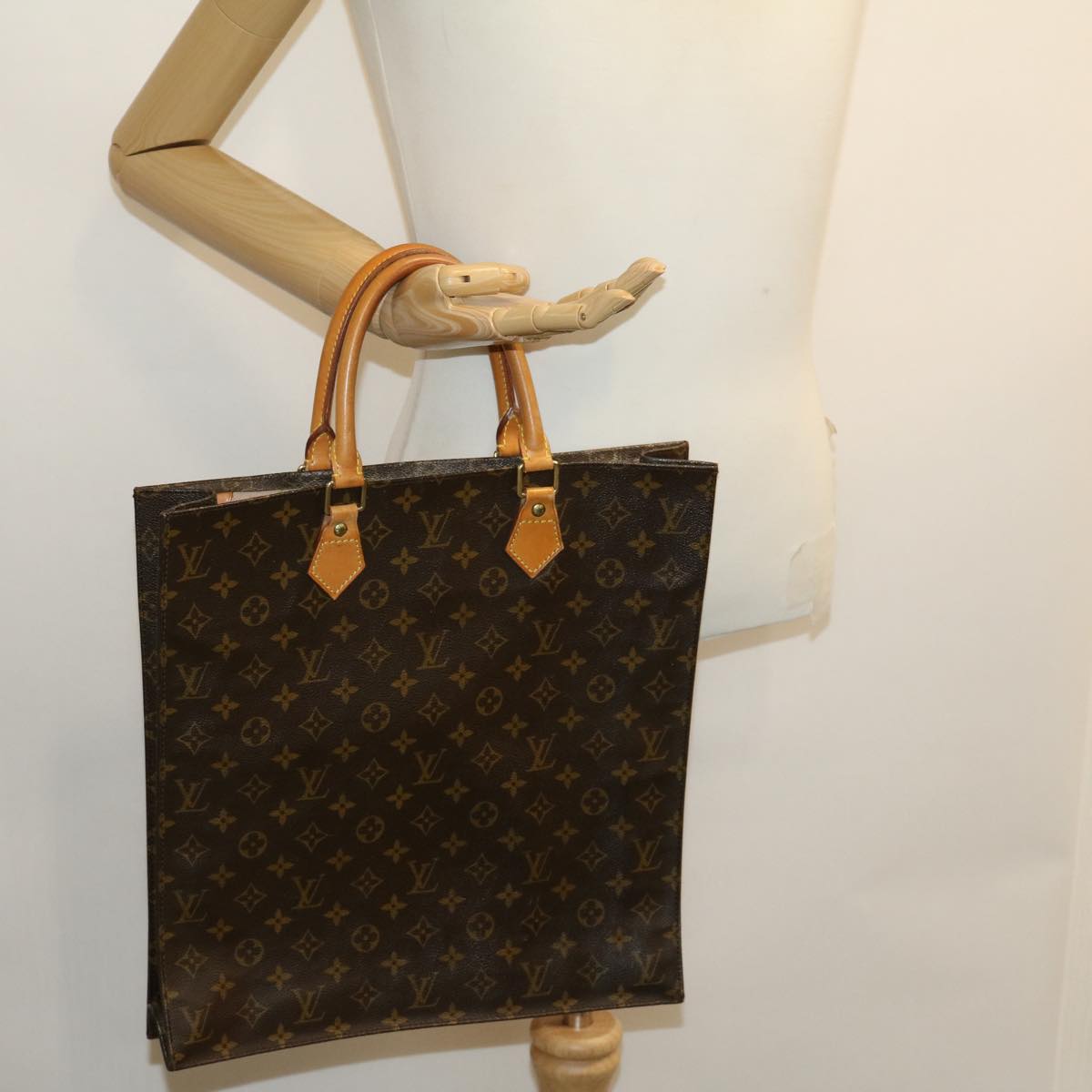 LOUIS VUITTON Monogram Sac Plat Hand Bag M51140 LV jk2213