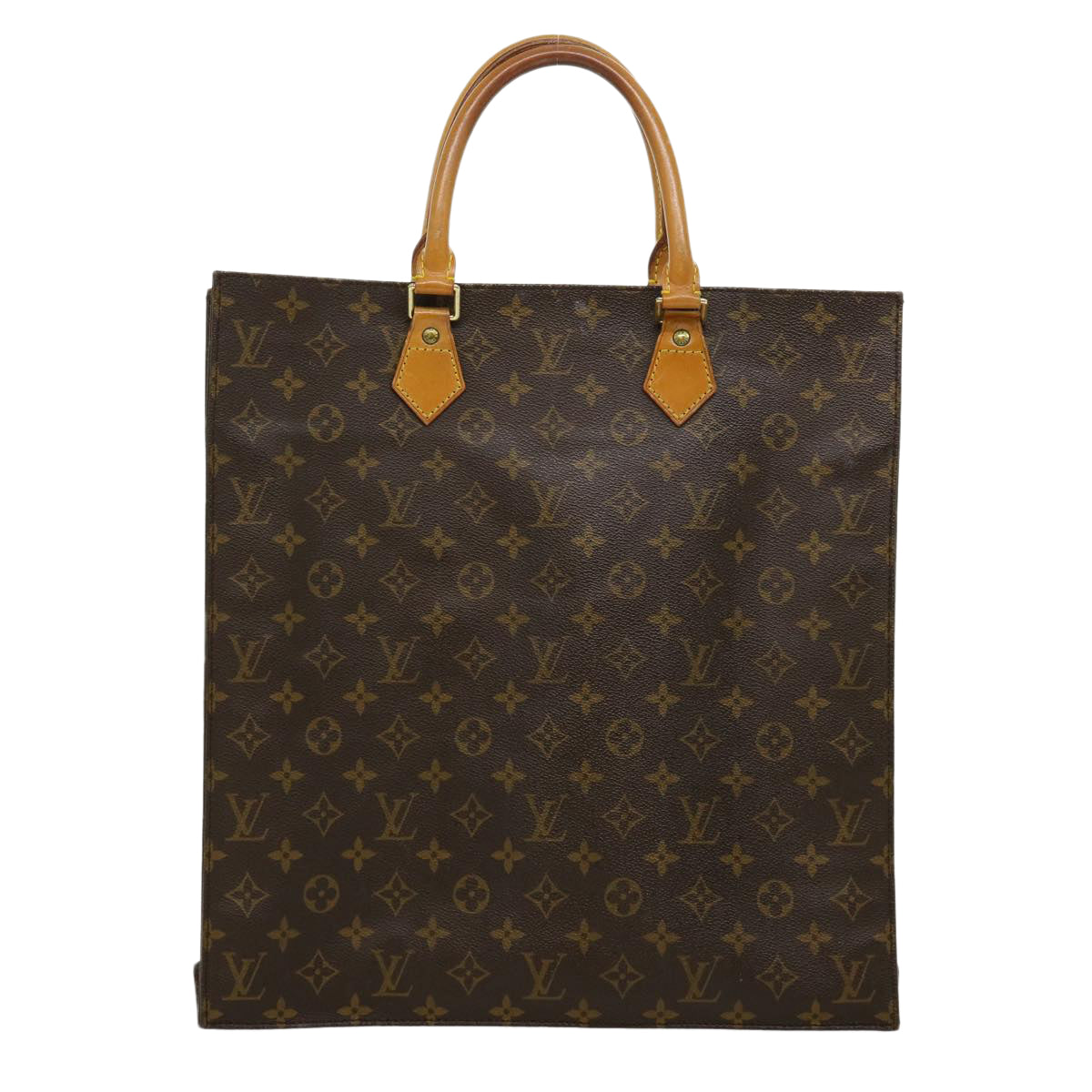 LOUIS VUITTON Monogram Sac Plat Hand Bag M51140 LV jk2213