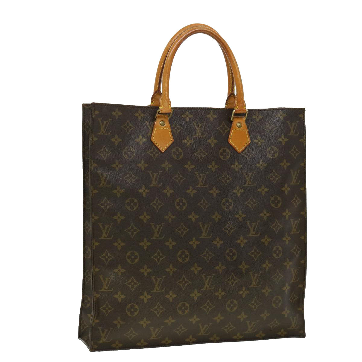 LOUIS VUITTON Monogram Sac Plat Hand Bag M51140 LV jk2215