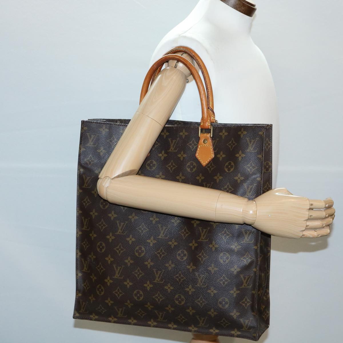 LOUIS VUITTON Monogram Sac Plat Hand Bag M51140 LV jk2215