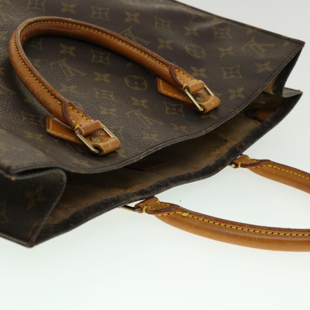 LOUIS VUITTON Monogram Sac Plat Hand Bag M51140 LV jk2215