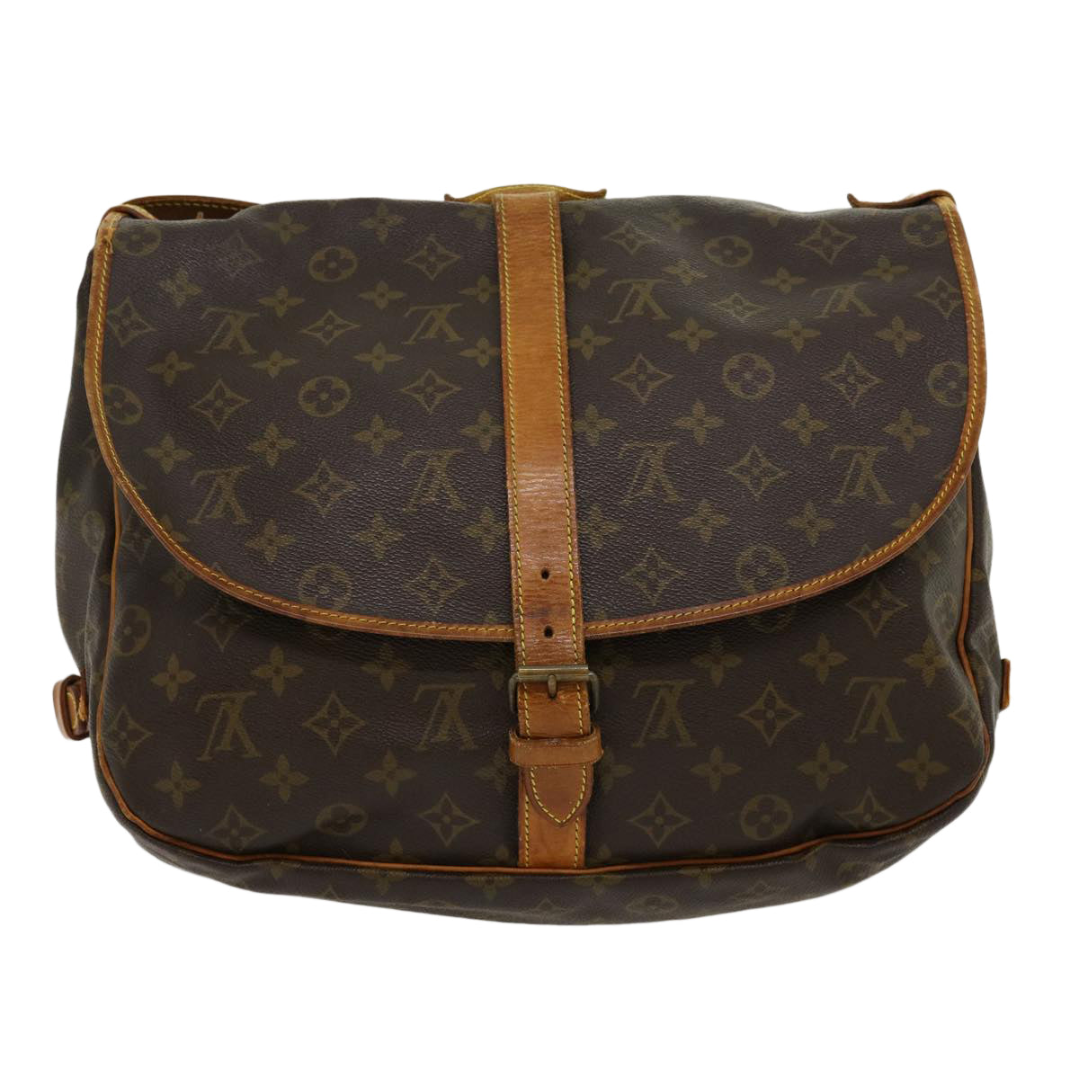 LOUIS VUITTON Monogram Saumur 35 Shoulder Bag M42254 LV jk2218