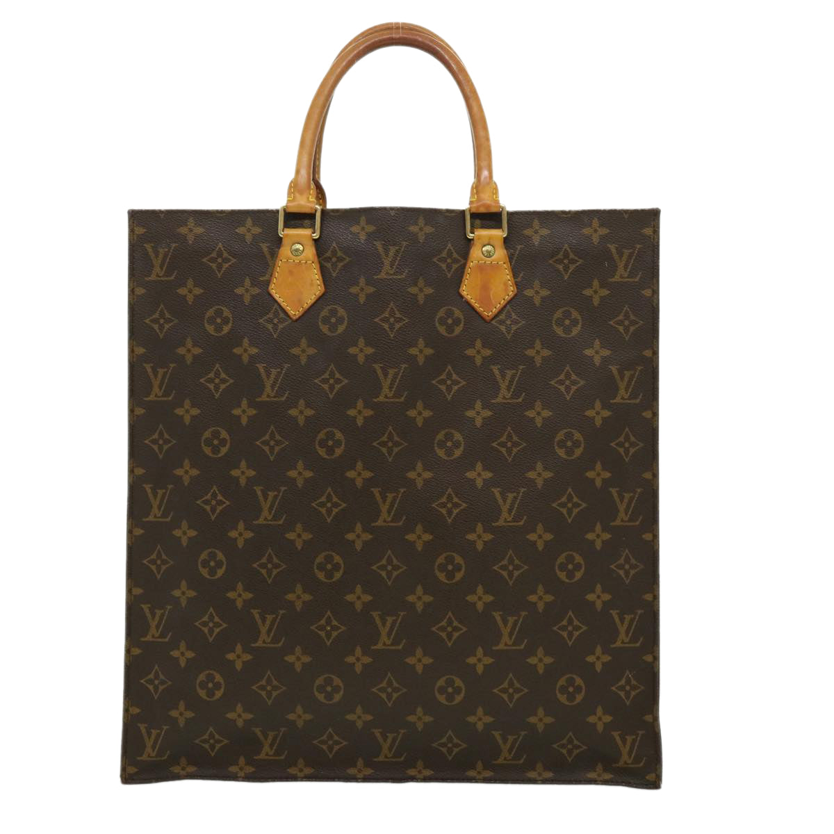 LOUIS VUITTON Monogram Sac Plat Hand Bag M51140 LV jk2424