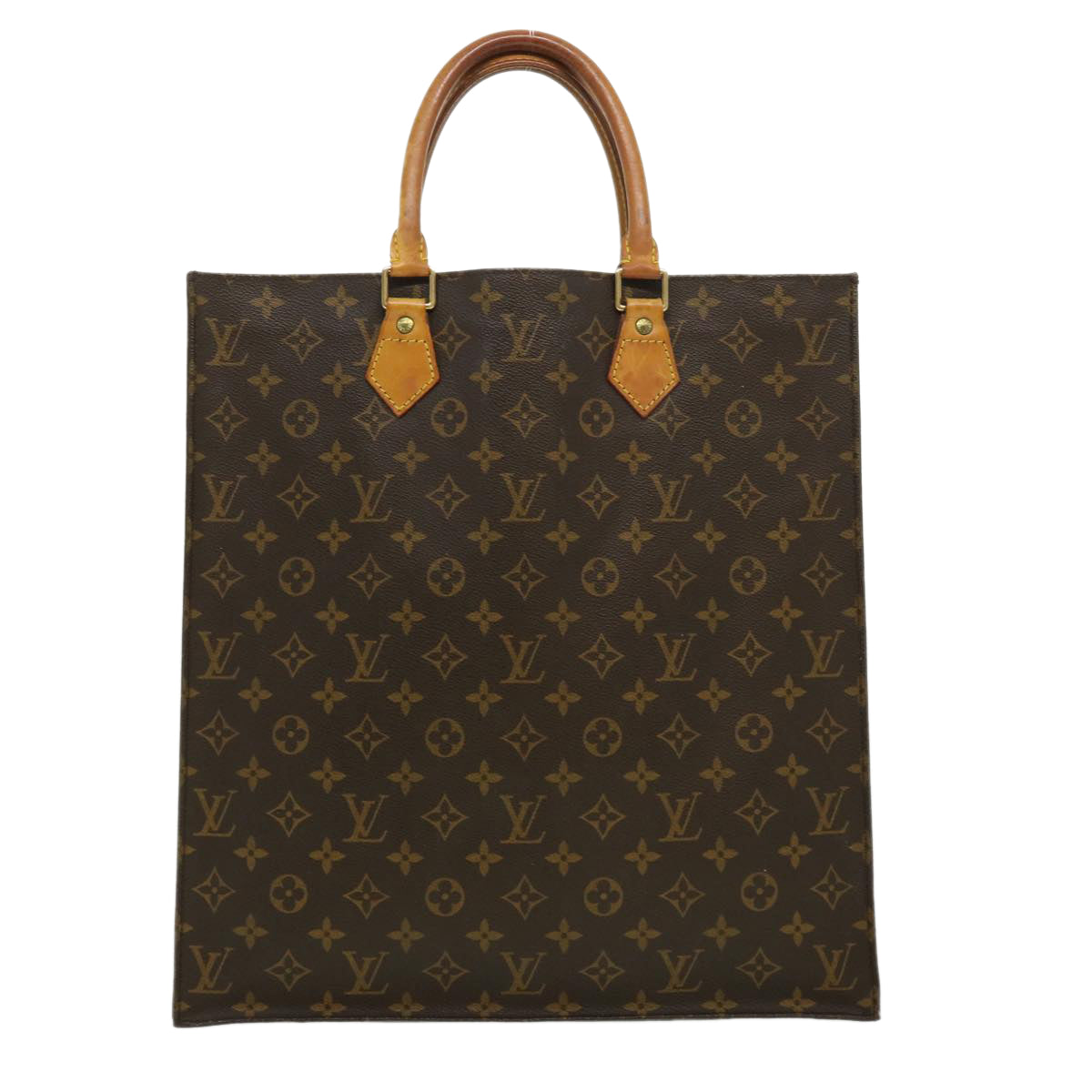 LOUIS VUITTON Monogram Sac Plat Hand Bag M51140 LV jk2424