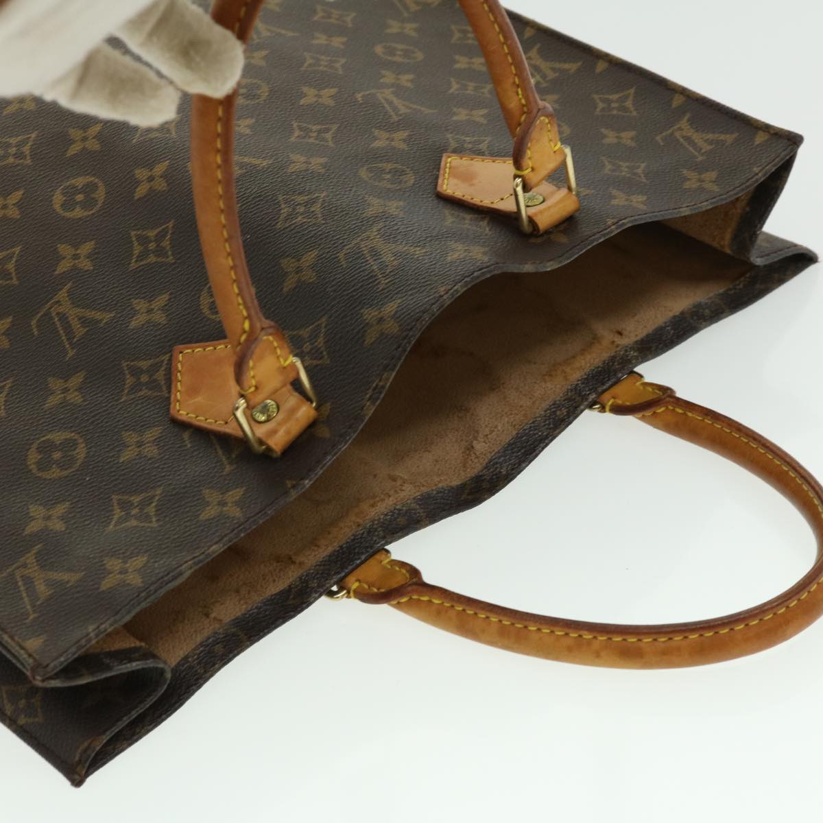 LOUIS VUITTON Monogram Sac Plat Hand Bag M51140 LV jk2424