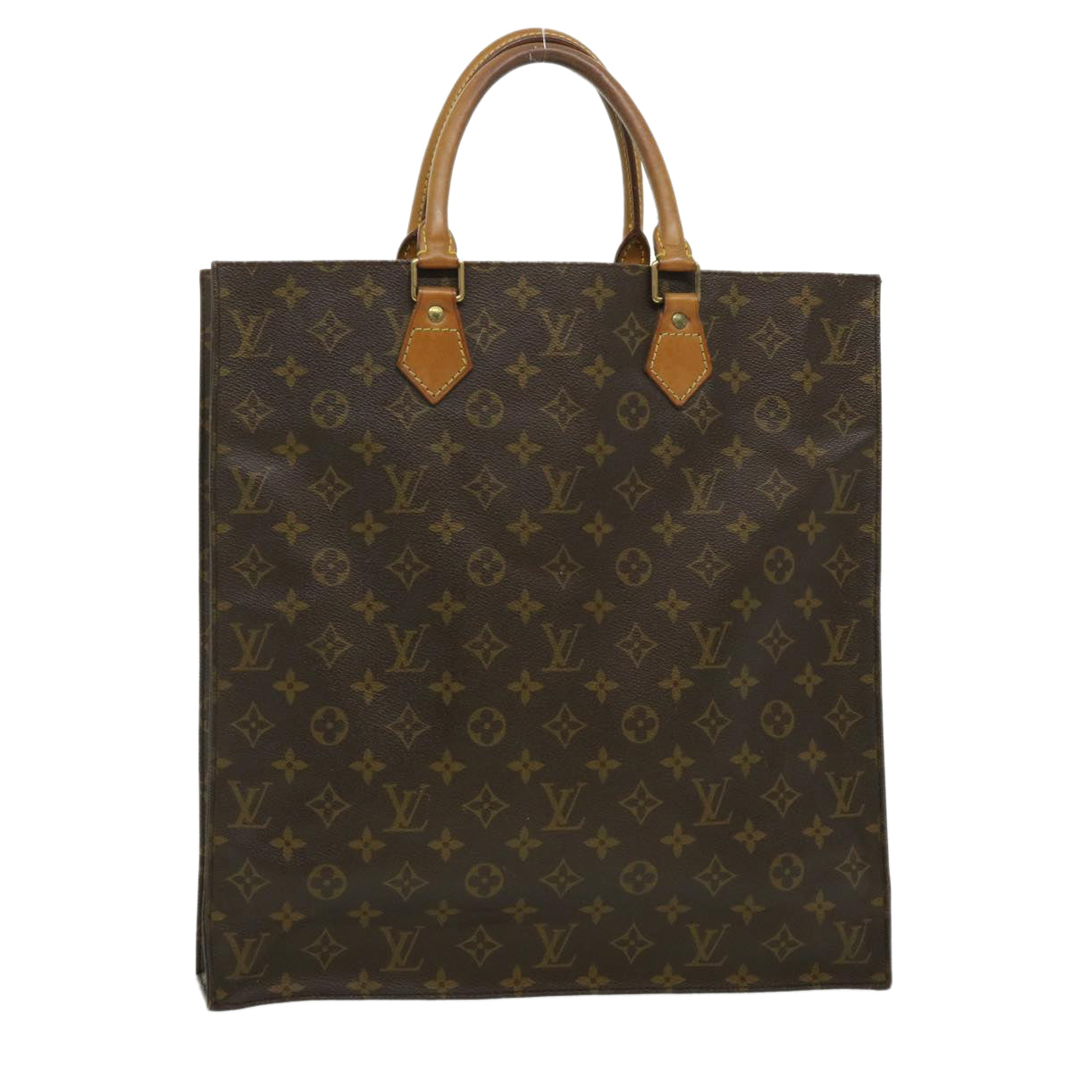 LOUIS VUITTON Monogram Sac Plat Hand Bag M51140 LV jk2425