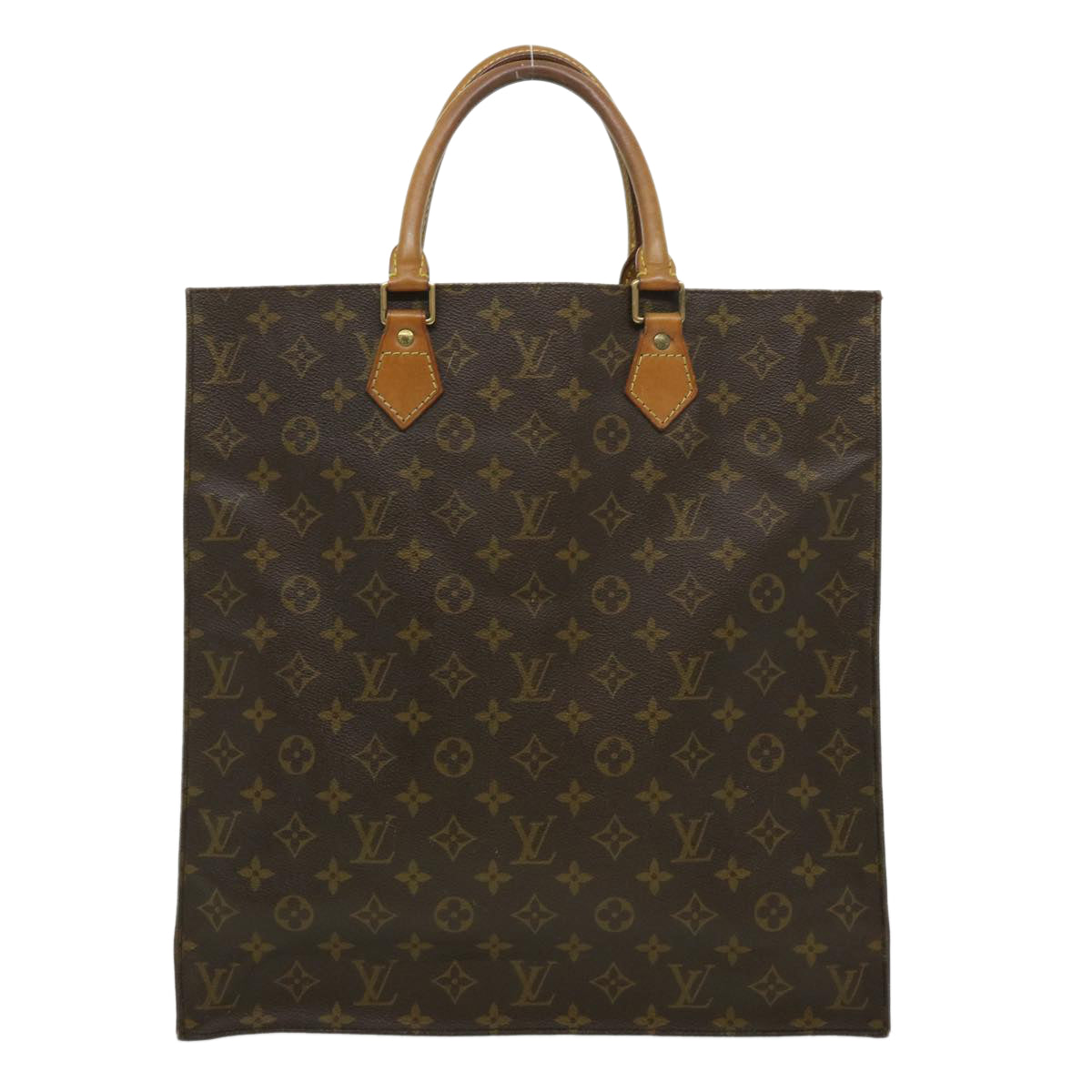 LOUIS VUITTON Monogram Sac Plat Hand Bag M51140 LV jk2425