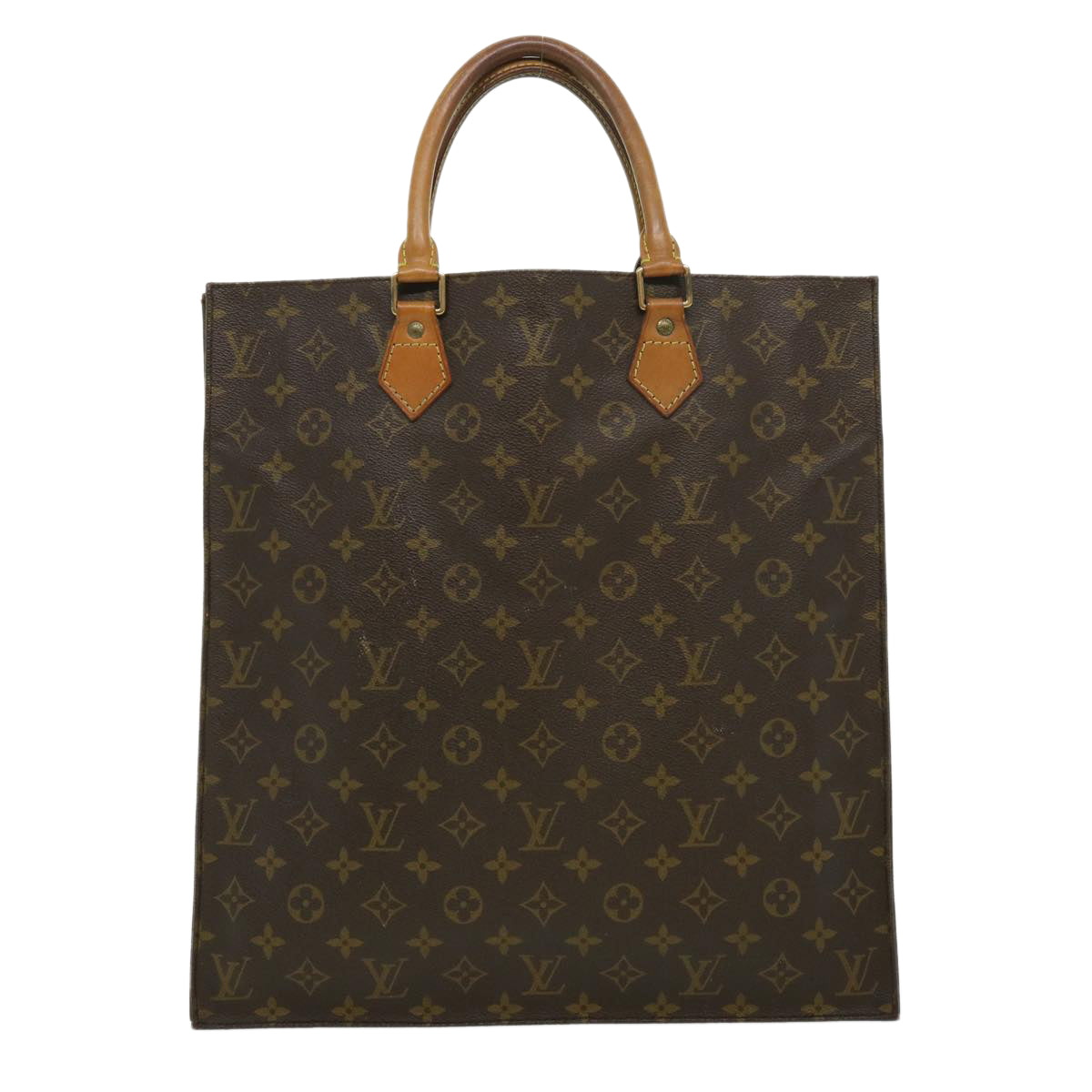 LOUIS VUITTON Monogram Sac Plat Hand Bag M51140 LV jk2425