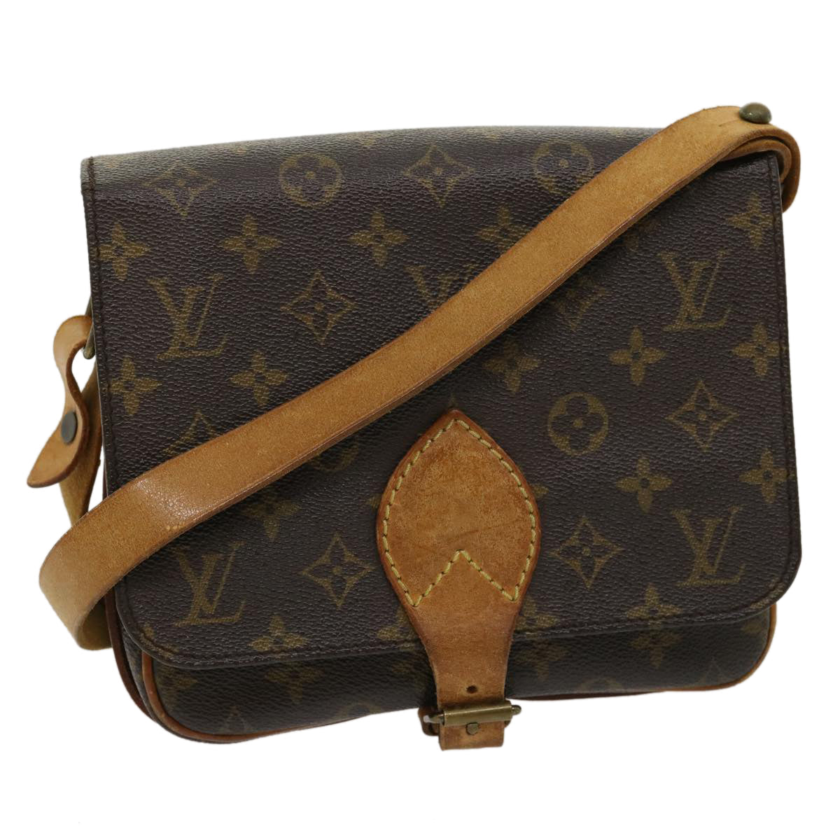 LOUIS VUITTON Monogram Cartouchiere MM Shoulder Bag M51253 LV jk2434