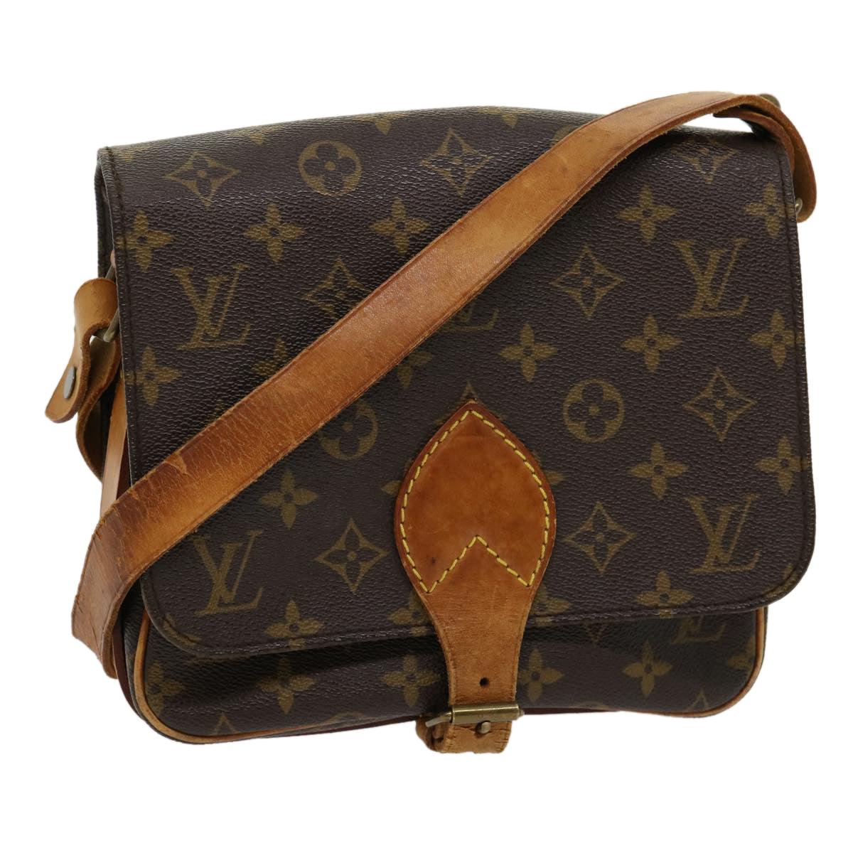 LOUIS VUITTON Monogram Cartouchiere MM Shoulder Bag M51253 LV jk2435