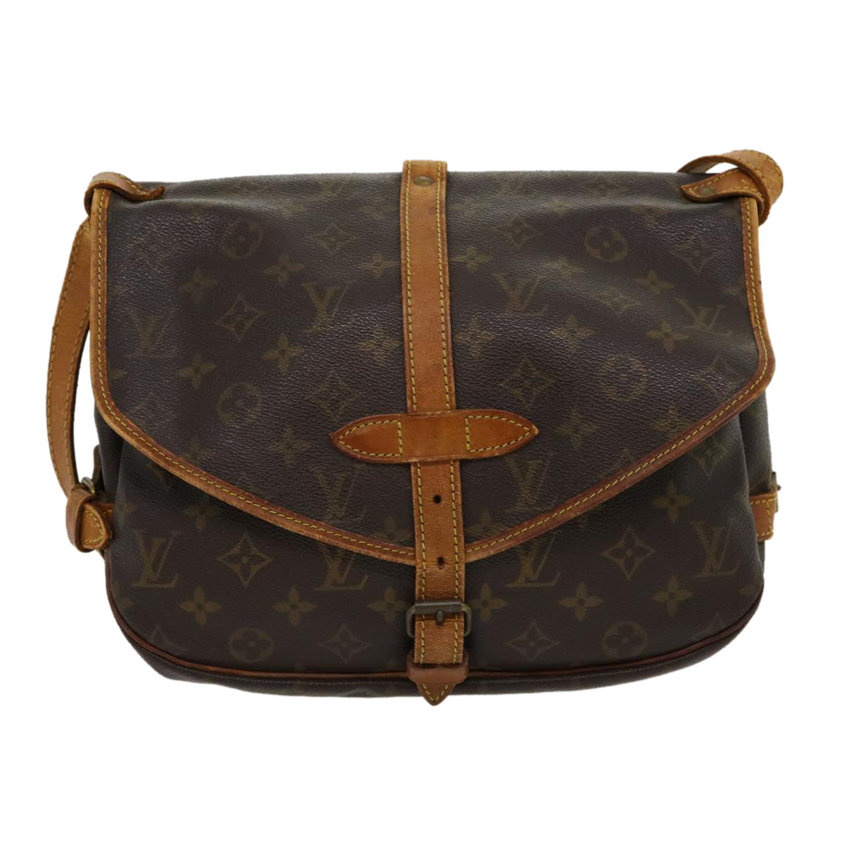 LOUIS VUITTON Monogram Saumur 30 Shoulder Bag M42256 LV jk2467