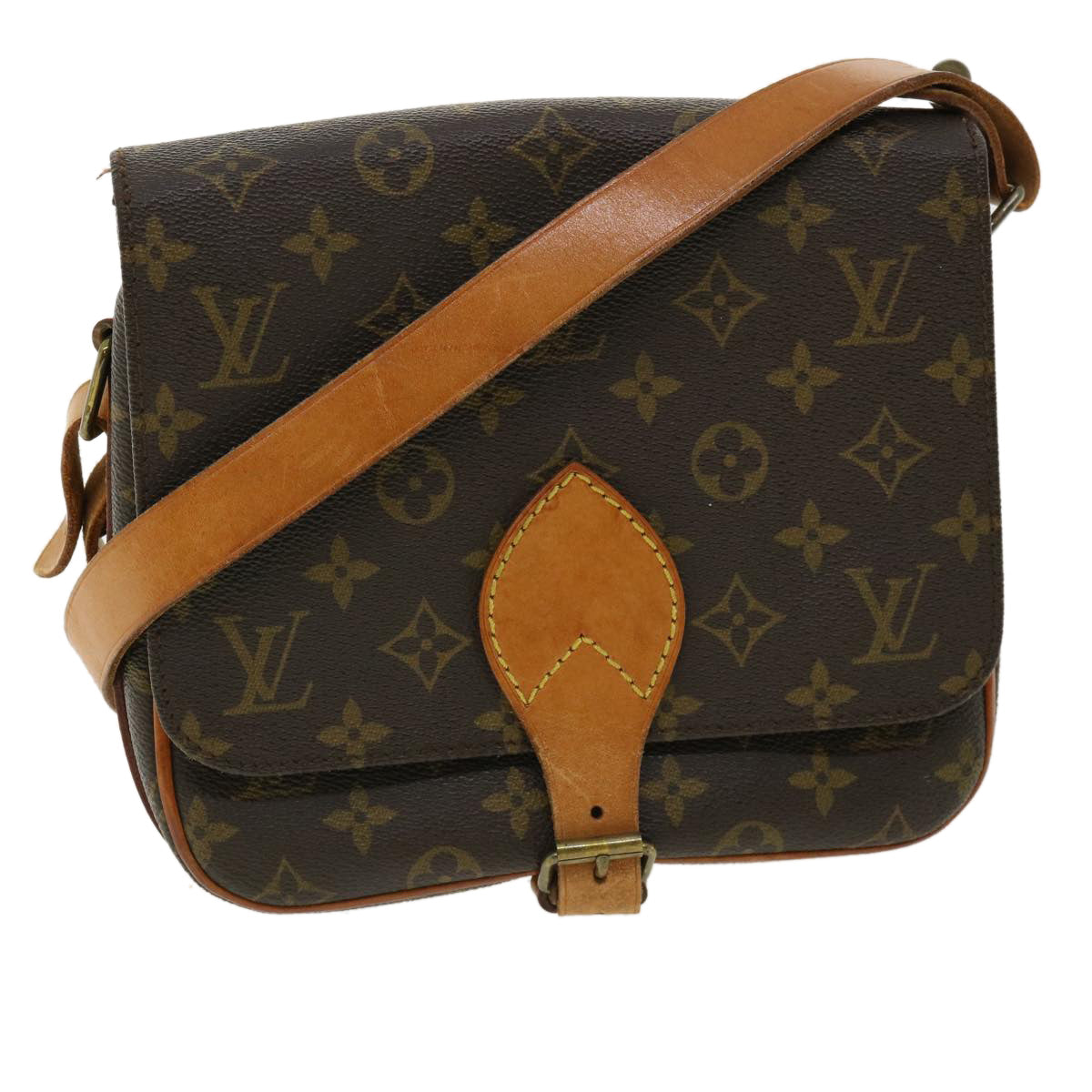 LOUIS VUITTON Monogram Cartouchiere MM Shoulder Bag M51253 LV jk2528