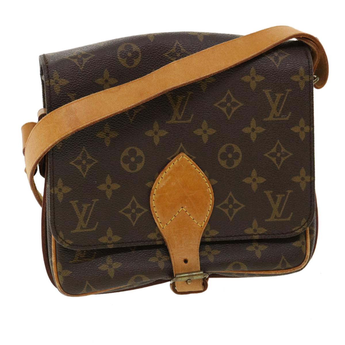 LOUIS VUITTON Monogram Cartouchiere MM Shoulder Bag M51253 LV jk2529