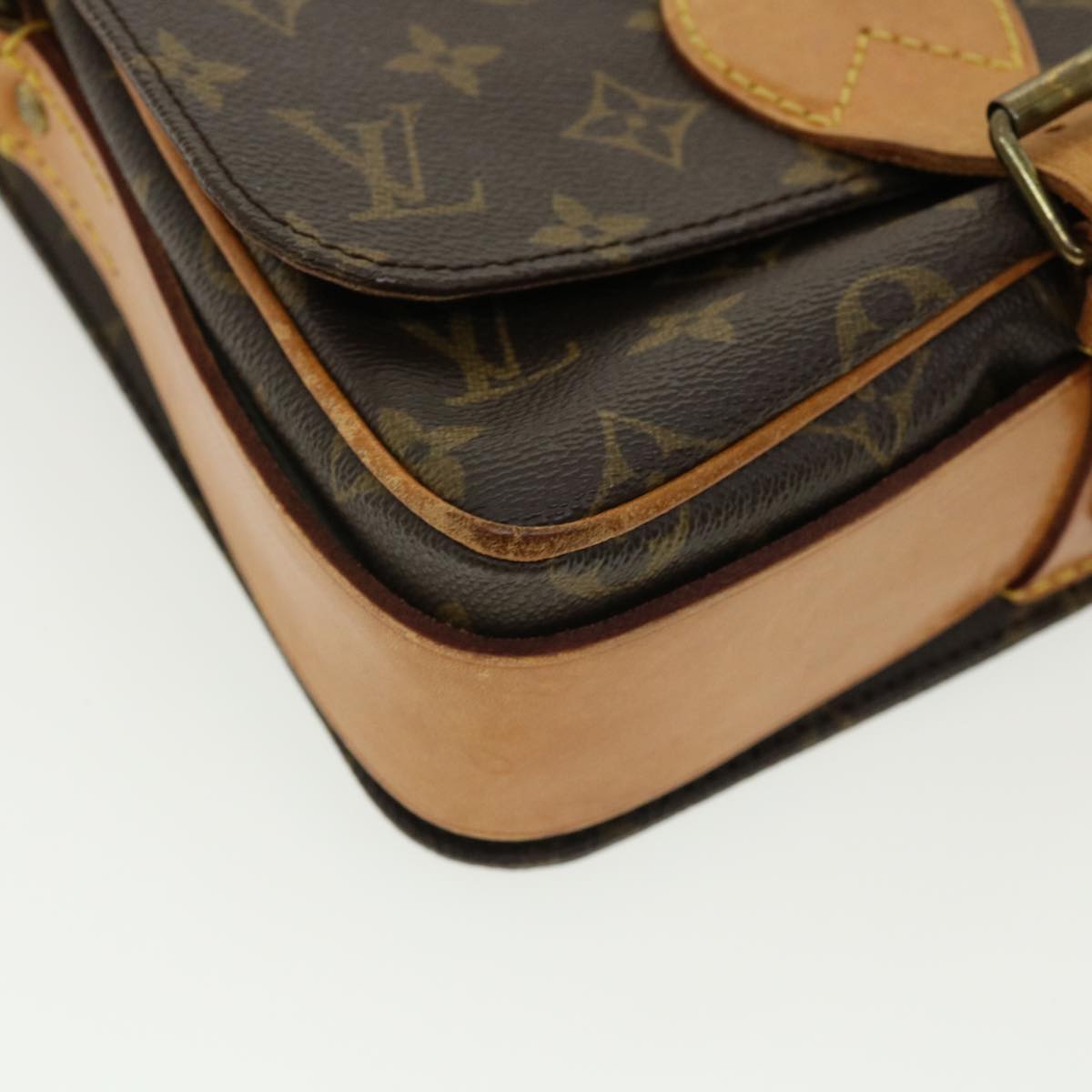 LOUIS VUITTON Monogram Cartouchiere MM Shoulder Bag M51253 LV jk2529