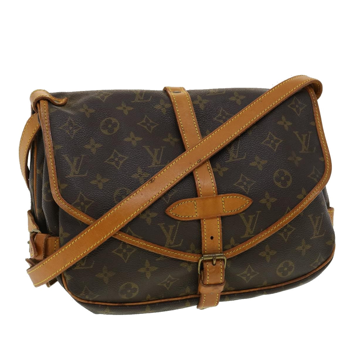 LOUIS VUITTON Monogram Saumur 30 Shoulder Bag M42256 LV jk2741