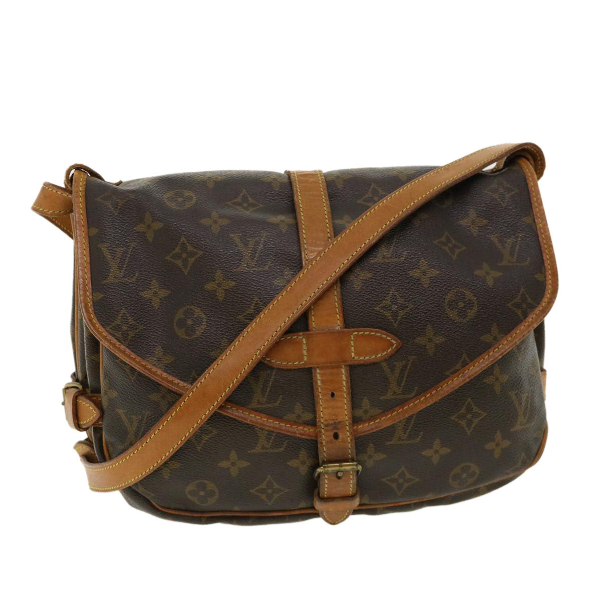 LOUIS VUITTON Monogram Saumur 30 Shoulder Bag M42256 LV jk2743