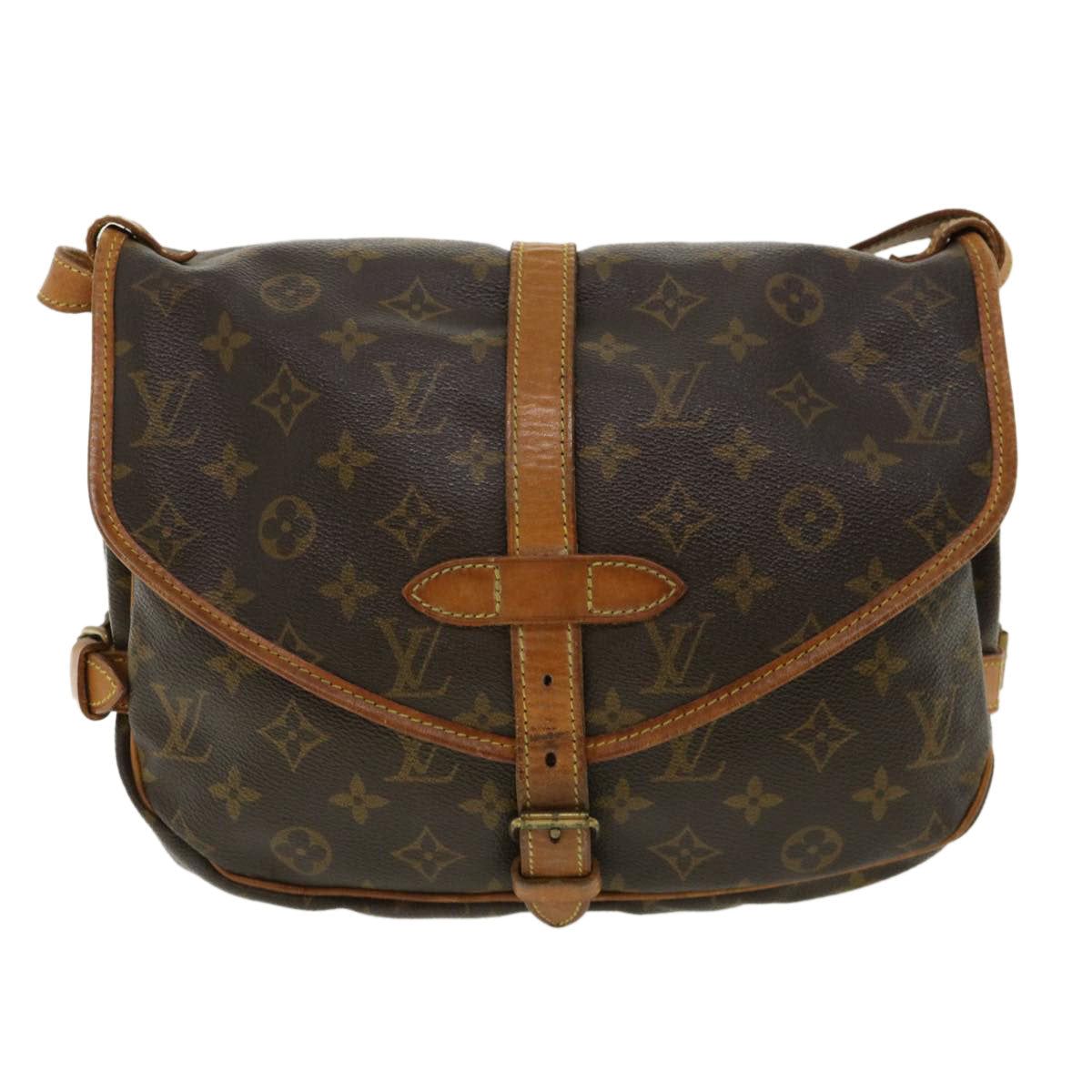 LOUIS VUITTON Monogram Saumur 30 Shoulder Bag M42256 LV jk2743
