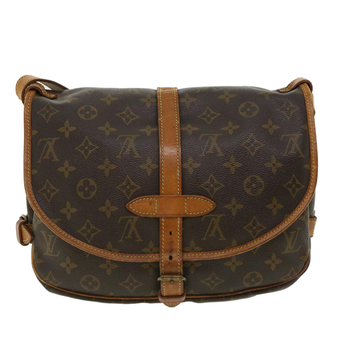 LOUIS VUITTON Monogram Saumur 30 Shoulder Bag M42256 LV jk2743