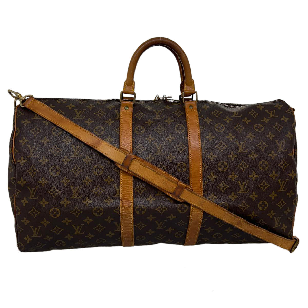 LOUIS VUITTON Monogram Keepall Bandouliere 55 Boston Bag M41414 LV jk2786