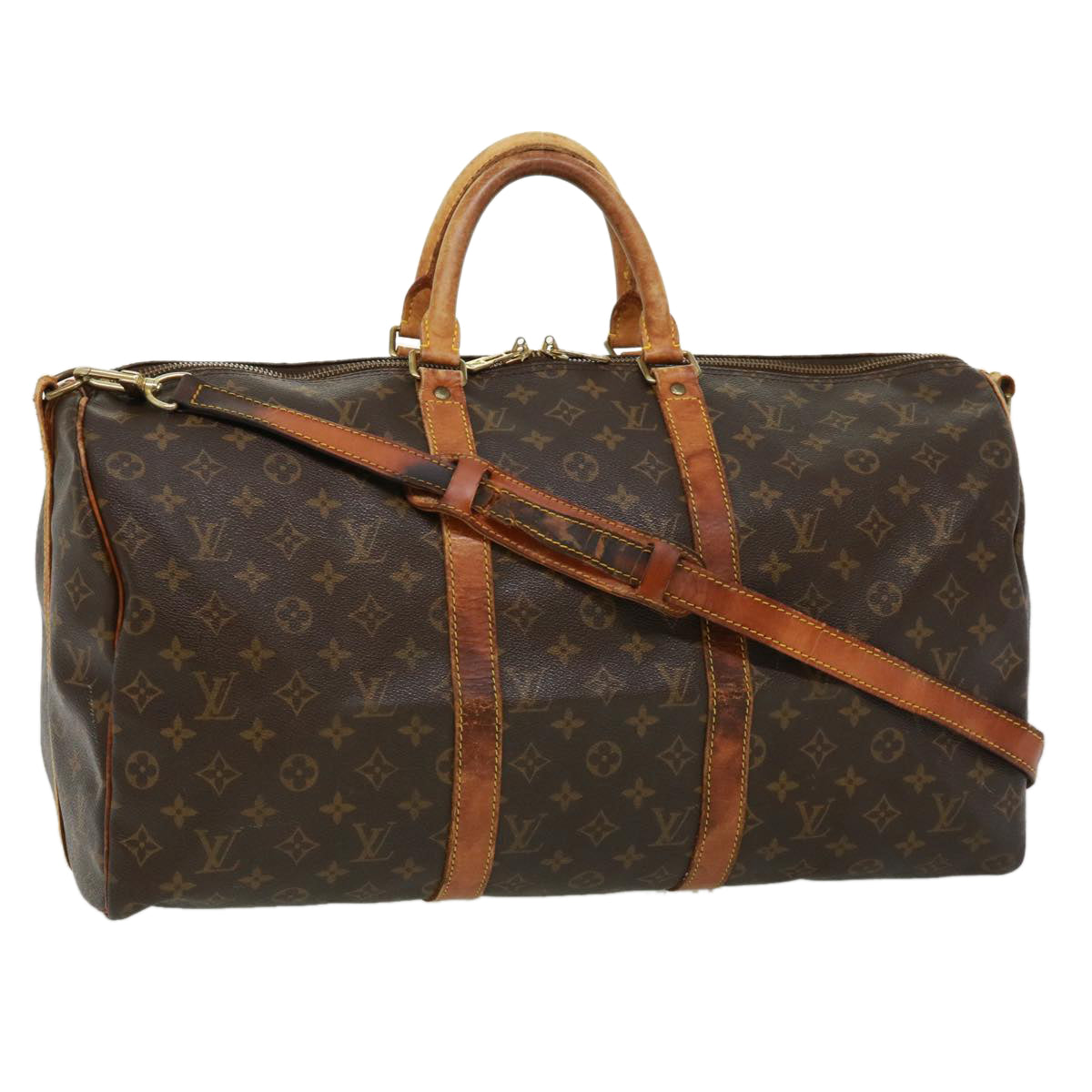 LOUIS VUITTON Monogram Keepall Bandouliere 50 Boston Bag M41416 LV jk2809