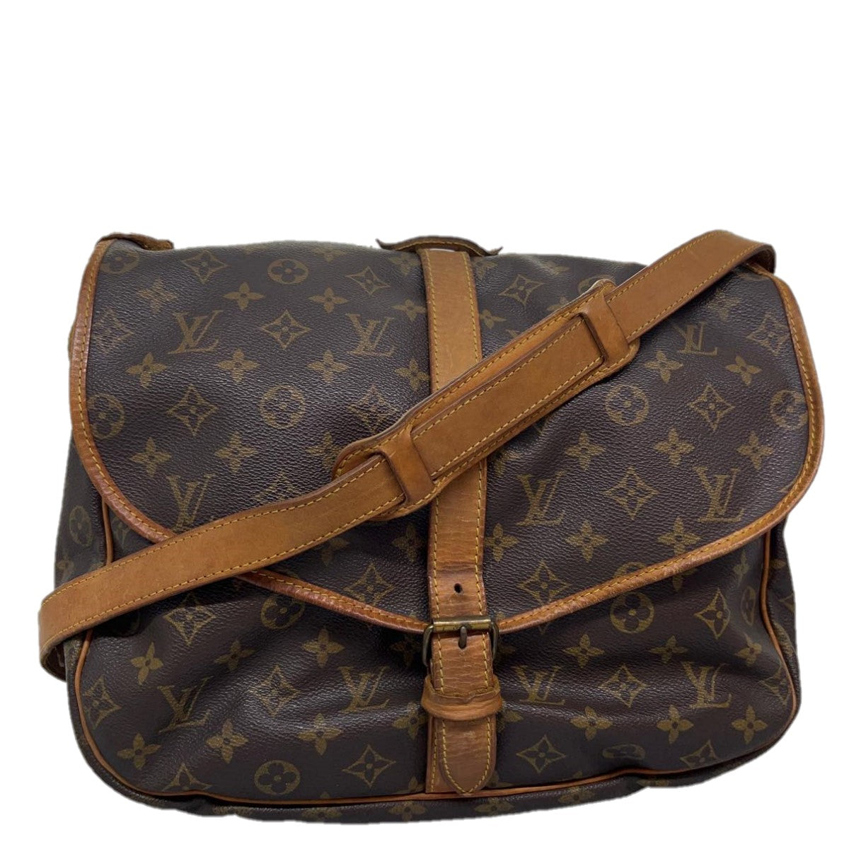 LOUIS VUITTON Monogram Saumur 35 Shoulder Bag M42254 LV jk2817