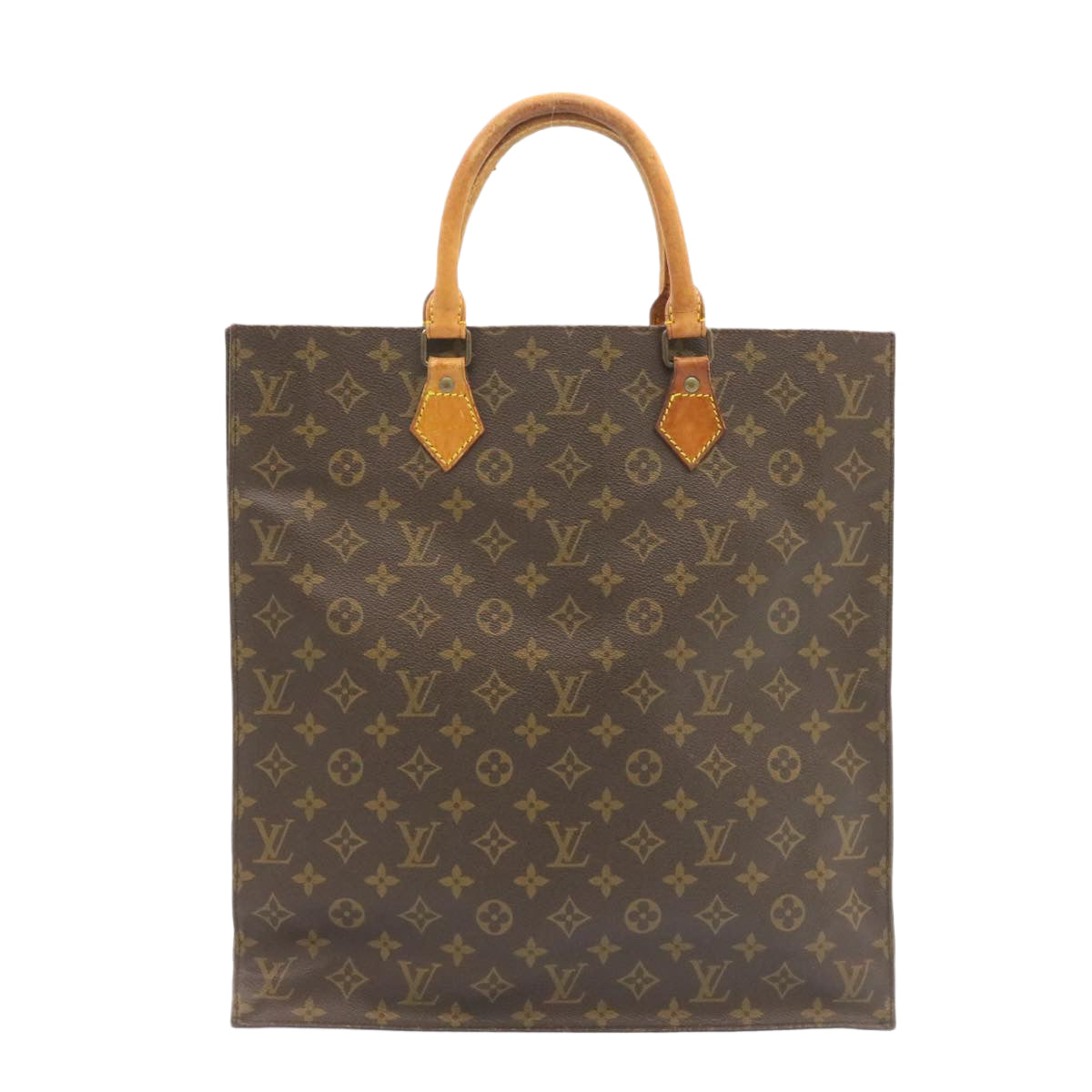 LOUIS VUITTON Monogram Sac Plat Hand Bag M51140 LV jk628