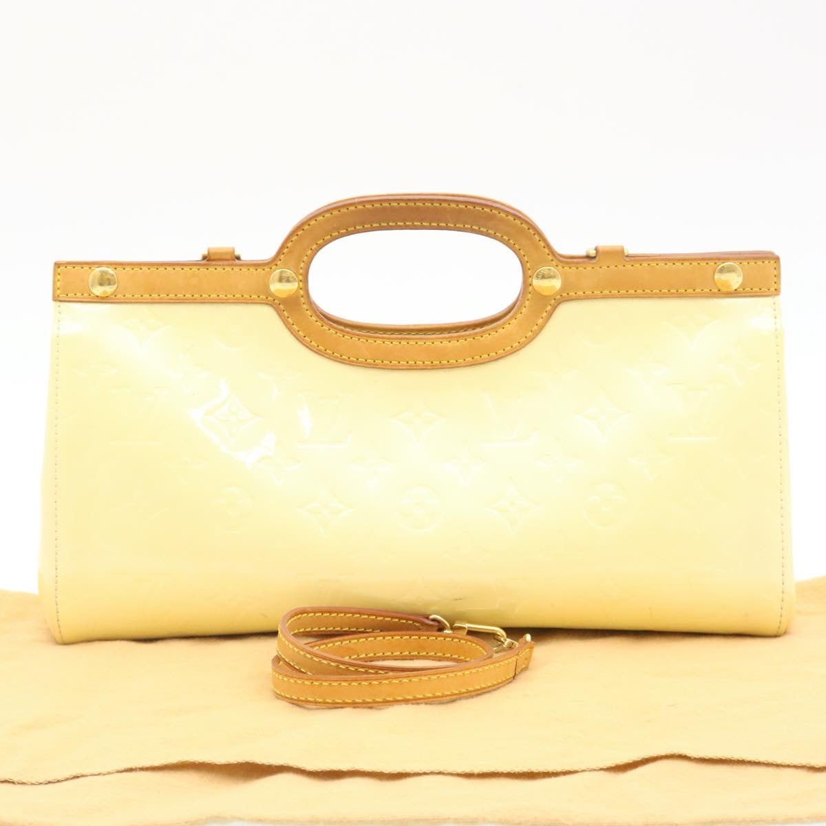 LOUIS VUITTON Monogram Vernis Roxbury Drive Hand Bag Perle M91374 LV jk642