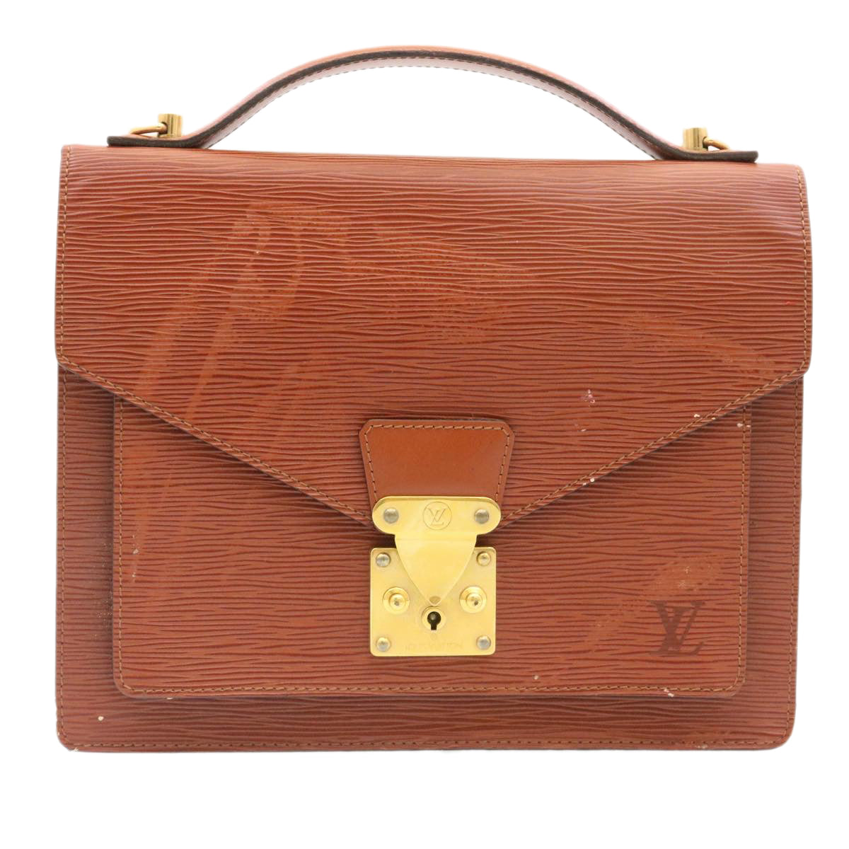 LOUIS VUITTON Epi Monceau Hand Bag Brown M52123 LV jk716