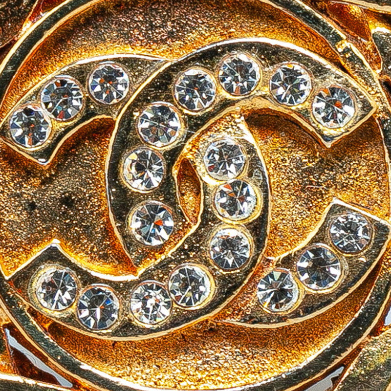 Chanel Coco Mark Windmill Motif Rhinestone Clip Earrings