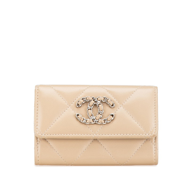 Chanel Lambskin Card Case Beige