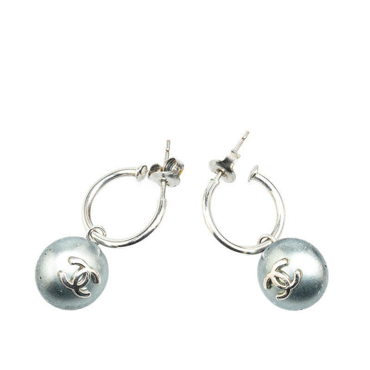 Chanel Coco Mark Round Metal Earrings