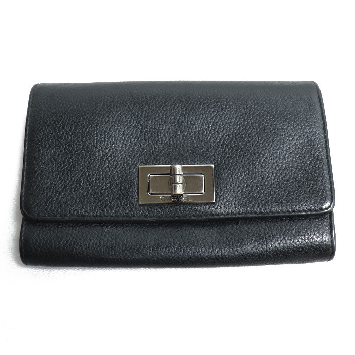 Chanel 2.55 Leather Bifold Wallet Black
