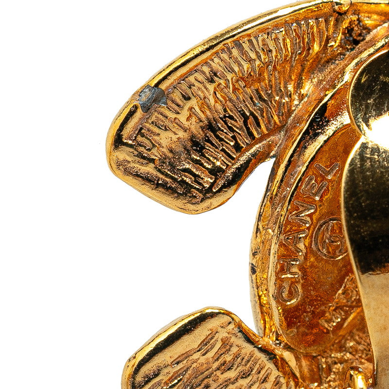 Chanel Matelasse Coco Mark Earrings Gold Plated