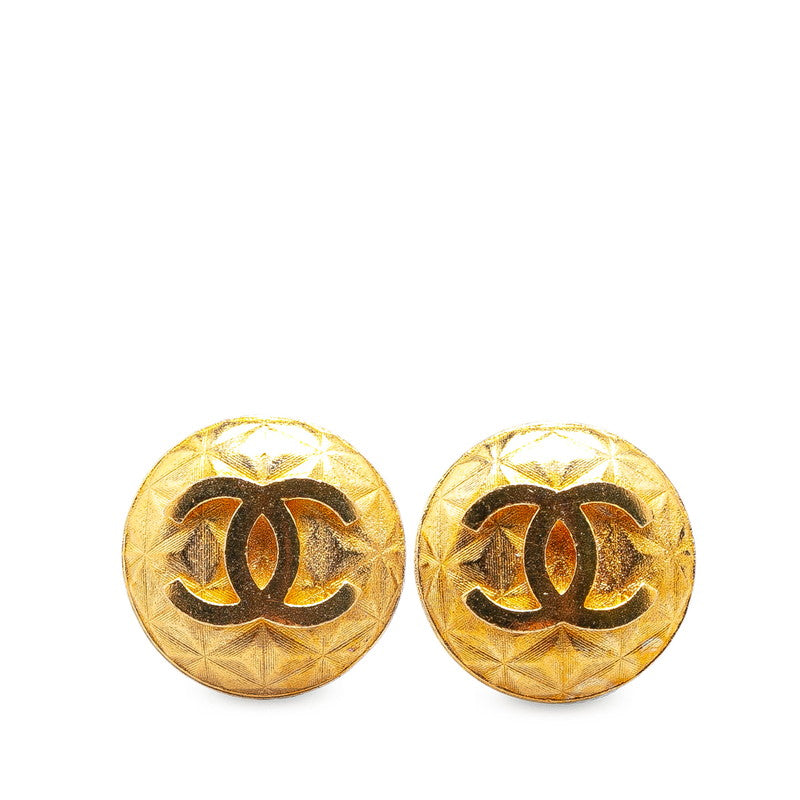 Chanel Vintage Coco Mark Earrings Gold