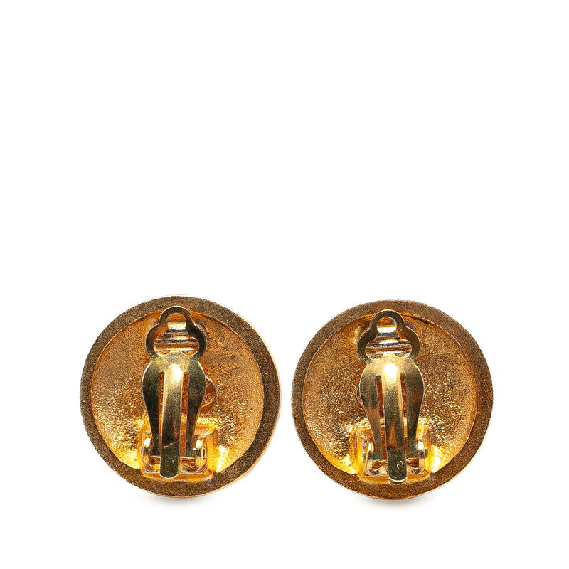 Chanel Vintage Coco Mark Earrings Gold