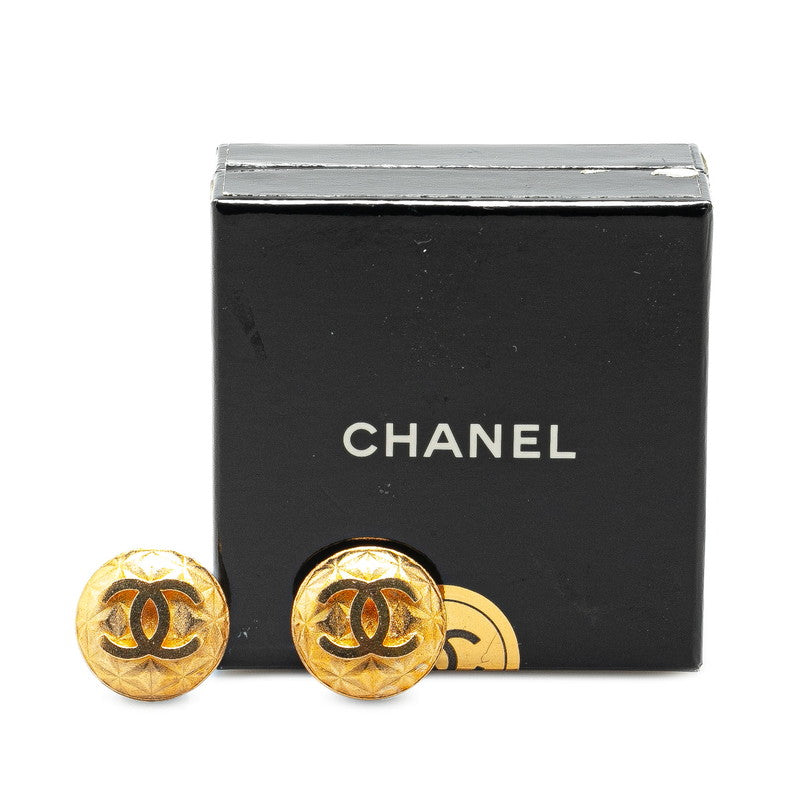 Chanel Vintage Coco Mark Earrings Gold
