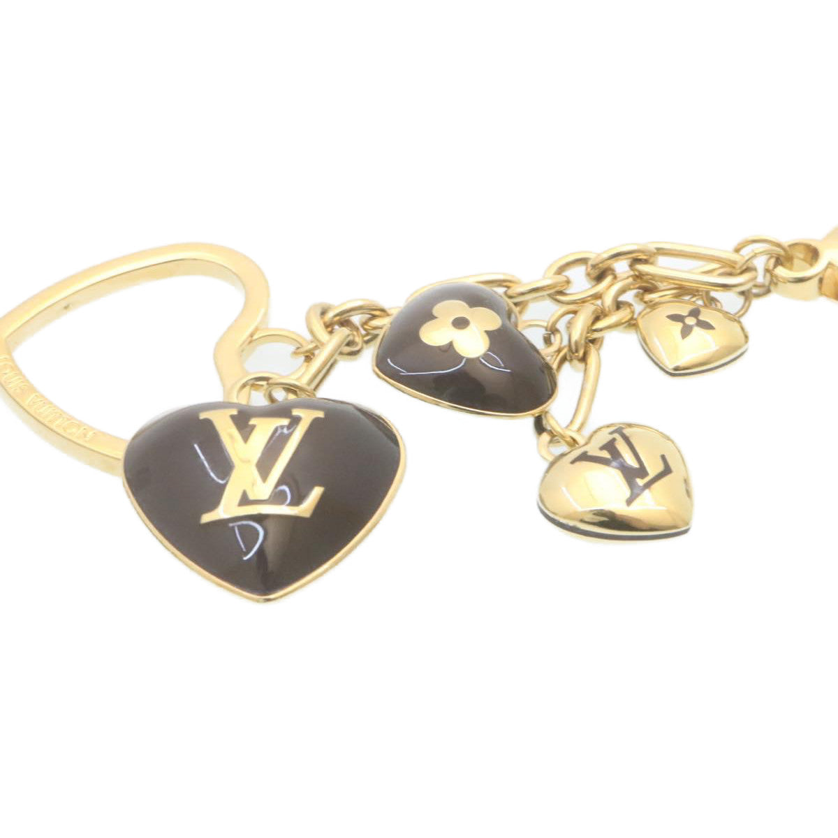 LOUIS VUITTON Bijoux Sac Coeur Heart Charm M65757 Gold Amarante LV ki1591
