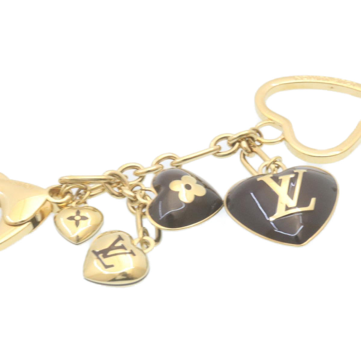 LOUIS VUITTON Bijoux Sac Coeur Heart Charm M65757 Gold Amarante LV ki1591