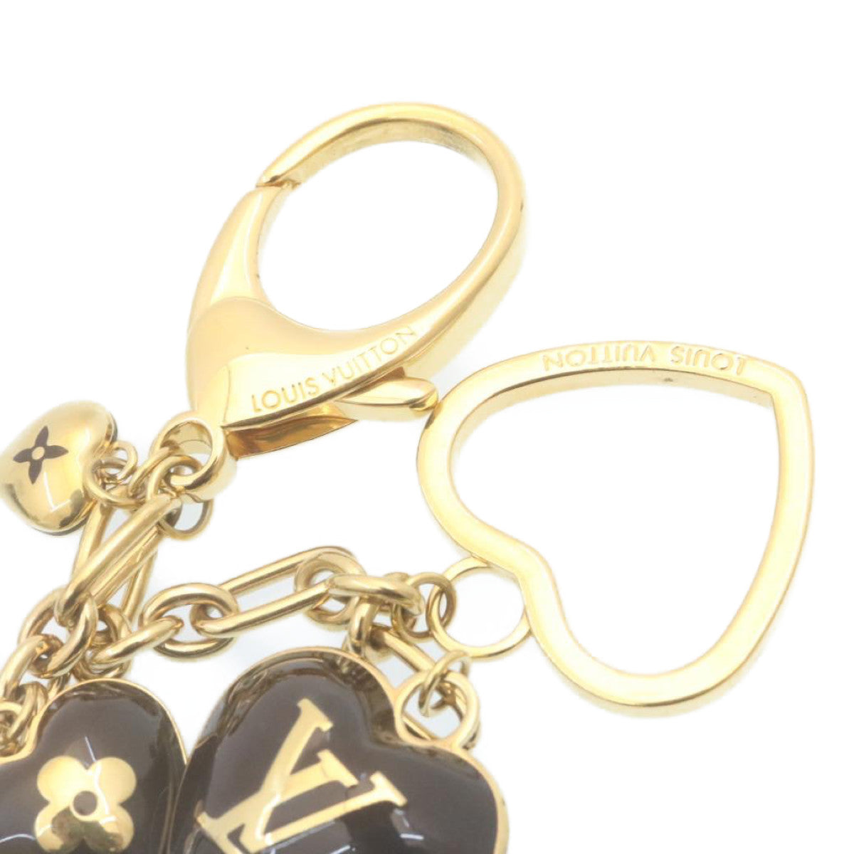 LOUIS VUITTON Bijoux Sac Coeur Heart Charm M65757 Gold Amarante LV ki1591