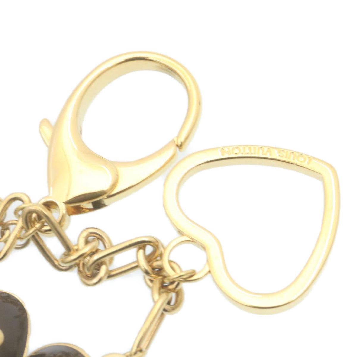 LOUIS VUITTON Bijoux Sac Coeur Heart Charm M65757 Gold Amarante LV ki1591