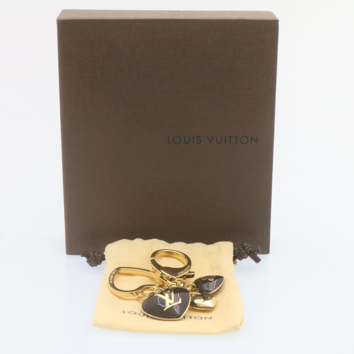 LOUIS VUITTON Bijoux Sac Coeur Heart Charm M65757 Gold Amarante LV ki1591