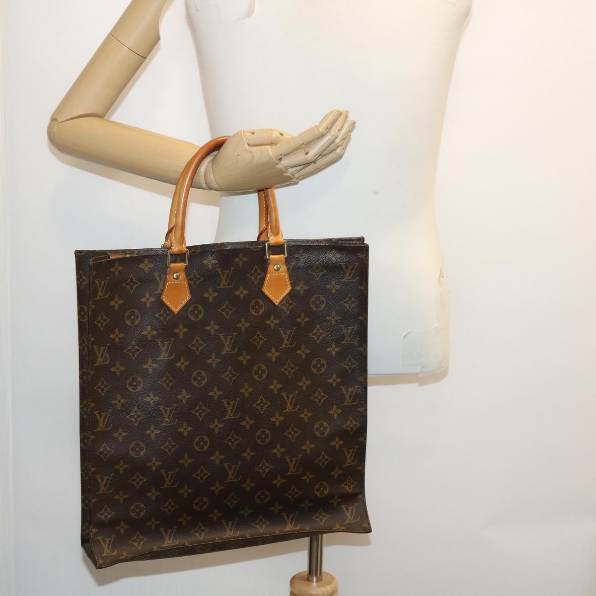 LOUIS VUITTON Monogram Sac Plat Hand Bag M51140 LV ki1866