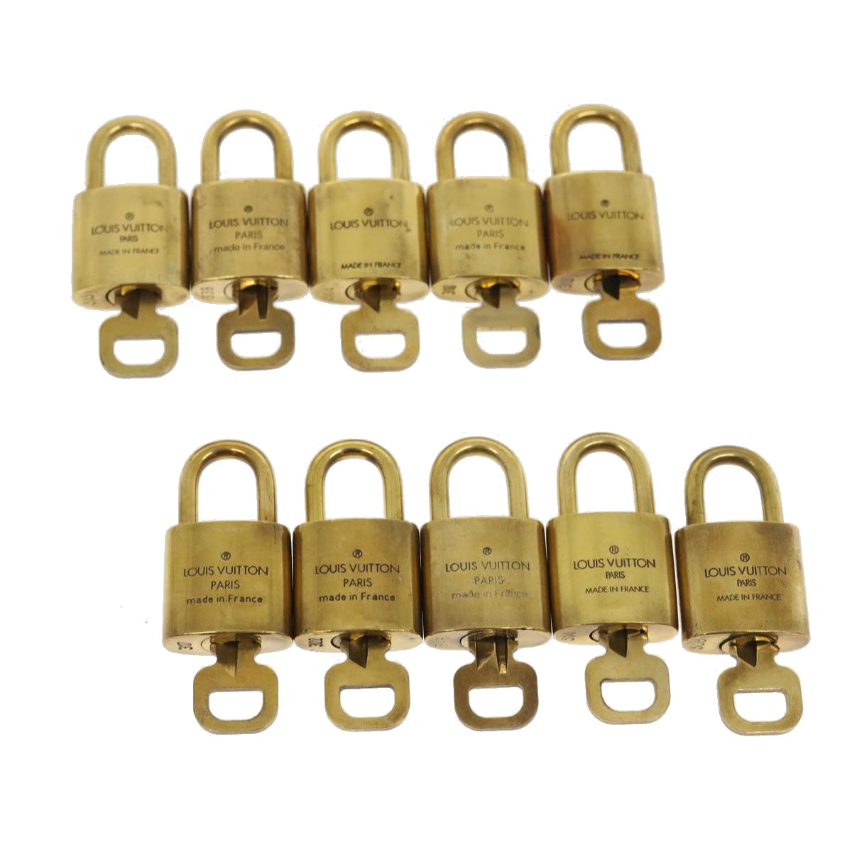LOUIS VUITTON Padlock 10set Gold Tone LV ki1958